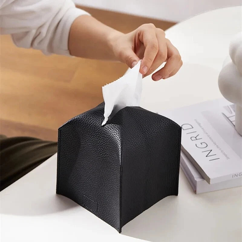 Tissue Box Cover, Refined Modern PU Leather Square Tissue Box Holder | eBay