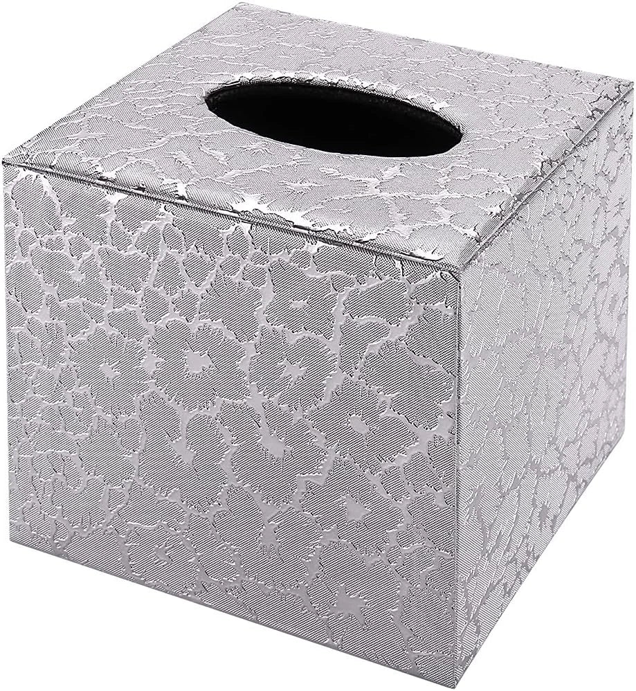 Silver Tissue Box Cover - Square Tissue Box Holder for Bathroom Accessories | eBay