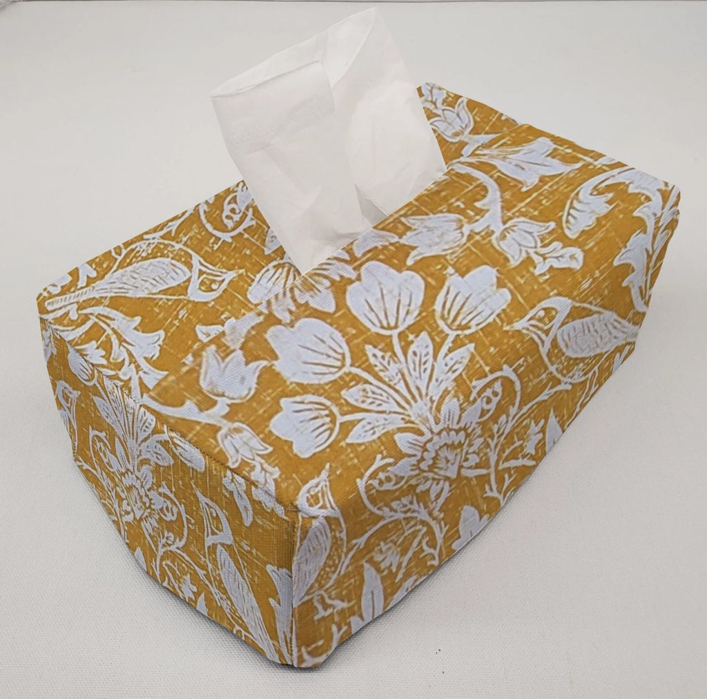 Gold Floral Damask Tissue Box Cover | eBay