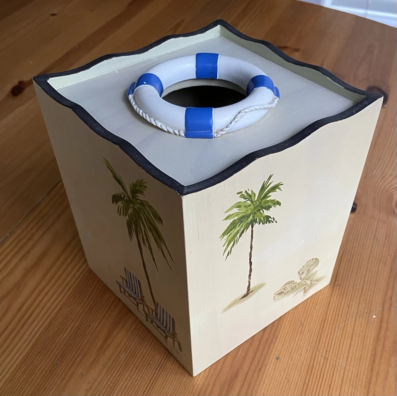 Wood Tissue Box Cover For Beach House Decor Nautical Theme | eBay