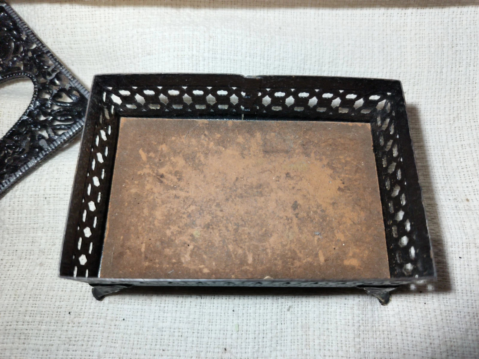 Vtg Pocket Small Tissue Holder Black Ormolu Filigree Ornate Regency 4.5” | eBay