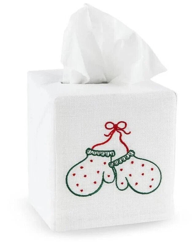 Sferra Embroidered Holiday Tissue Box Cover Festival Linen Assorted Designs New | eBay
