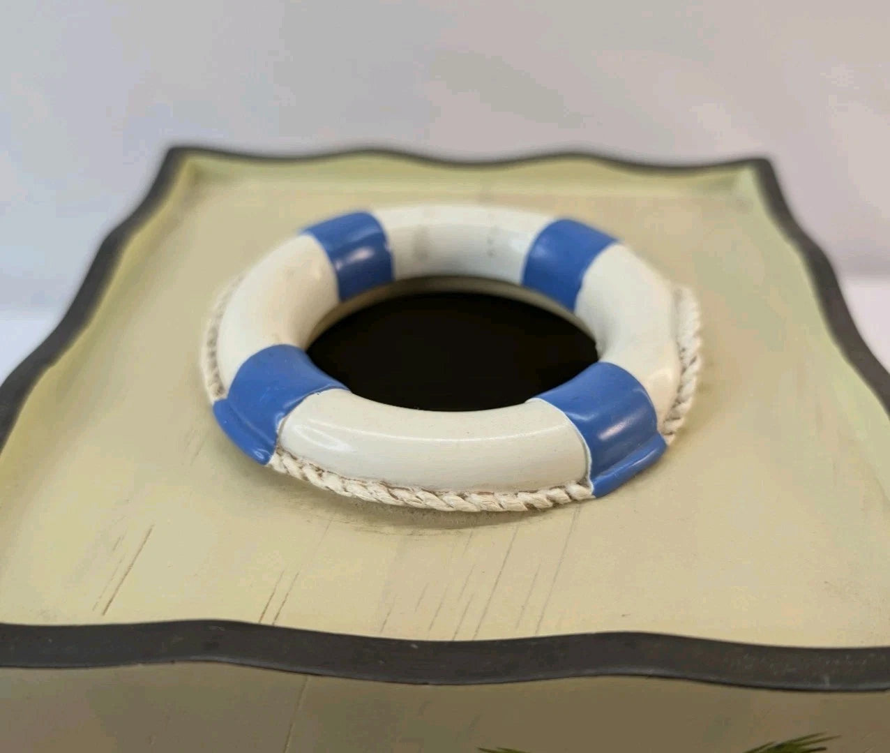 Croscill Seaside Beach Nautical Tissue Box Cover Palm Trees Sailboat Coastal | eBay