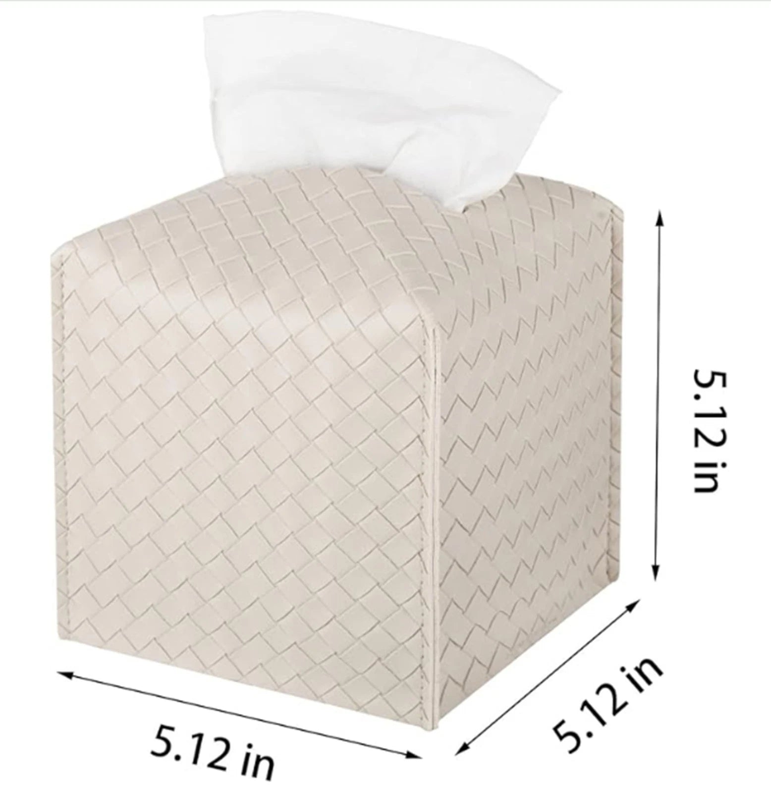 Tissue Box Cover PU Leather Tissue Holder Square Beige NEW | eBay