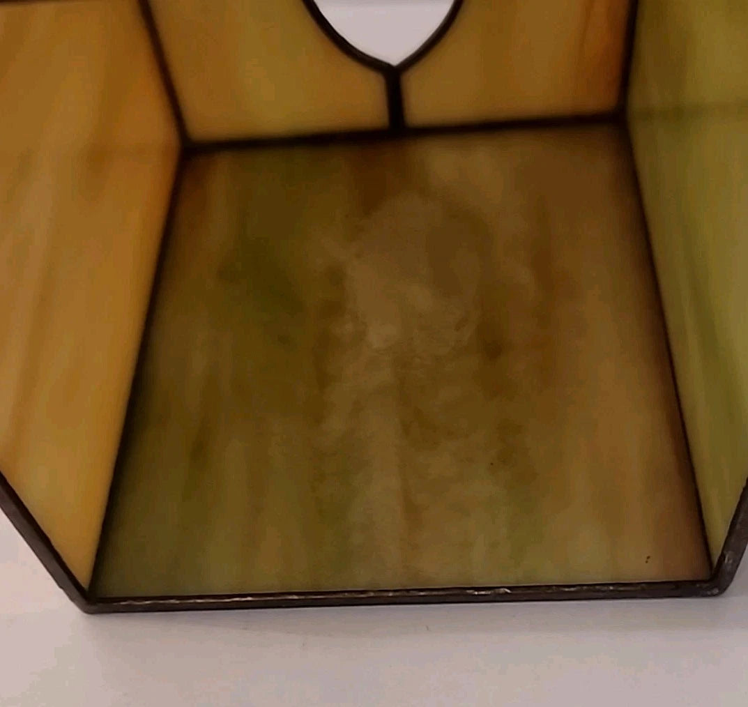 Vtg. Leaded Stained Glass Tissue Box Cover Slag With Sea Shells EUC | eBay