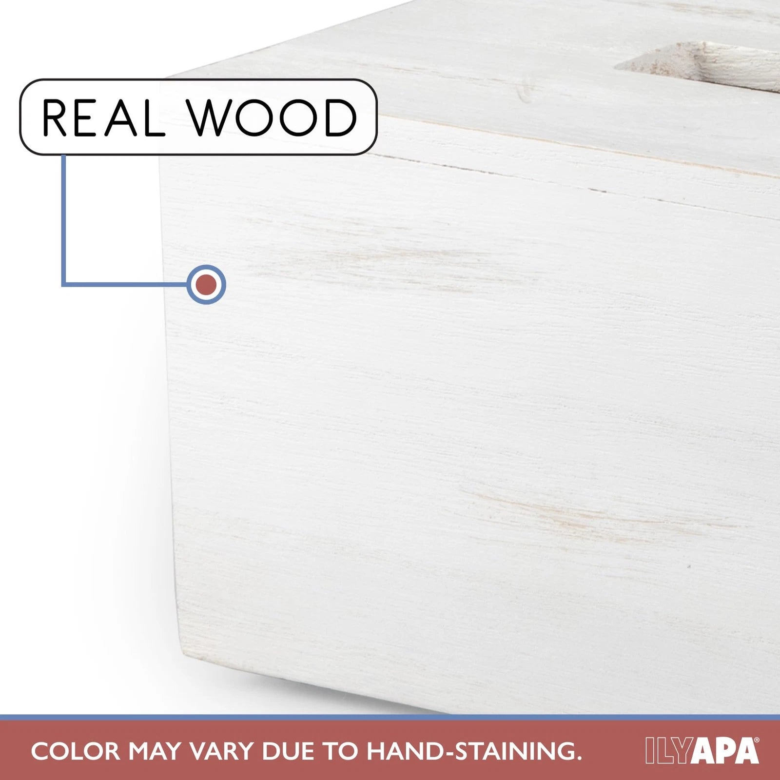 Ilyapa Wood Tissue Box Cover Rectangular - Rustic Farmhouse White Wooden | eBay