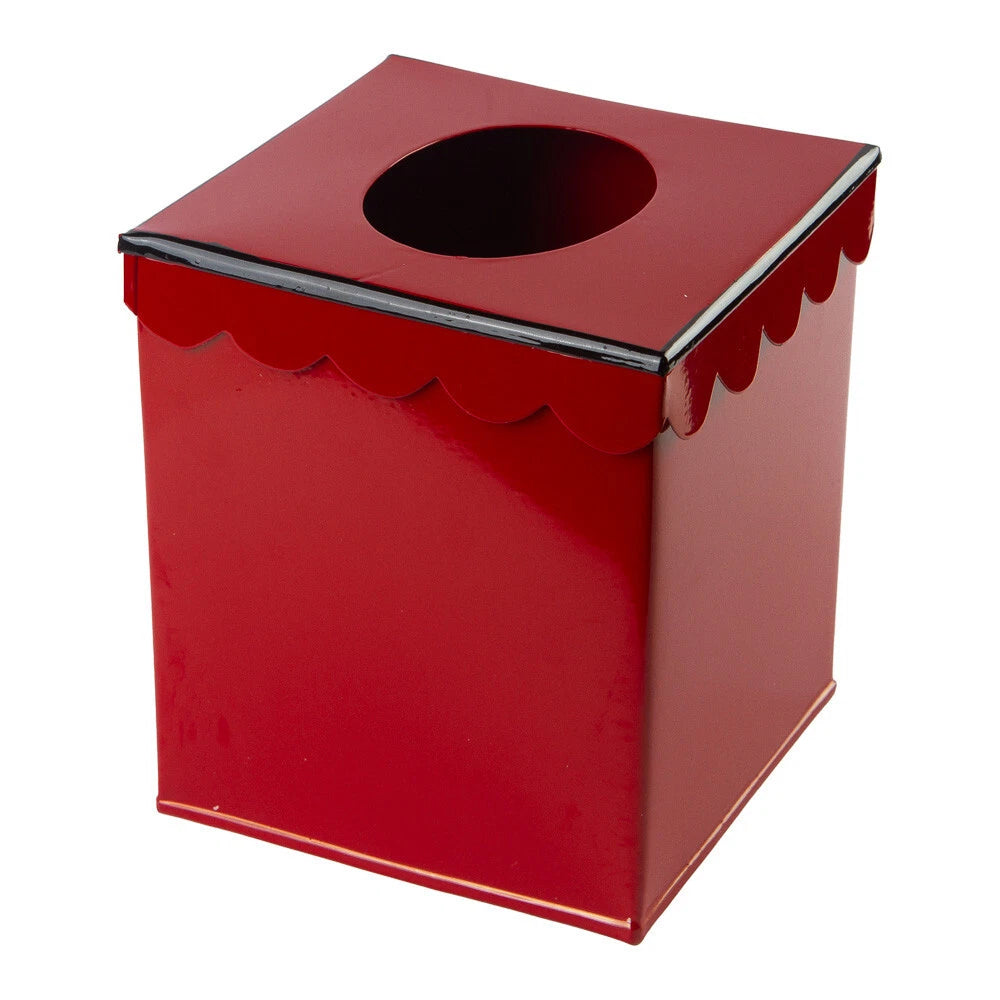 Set of 2 Red Enamel 5" Square Metal Tissue Box Covers | eBay
