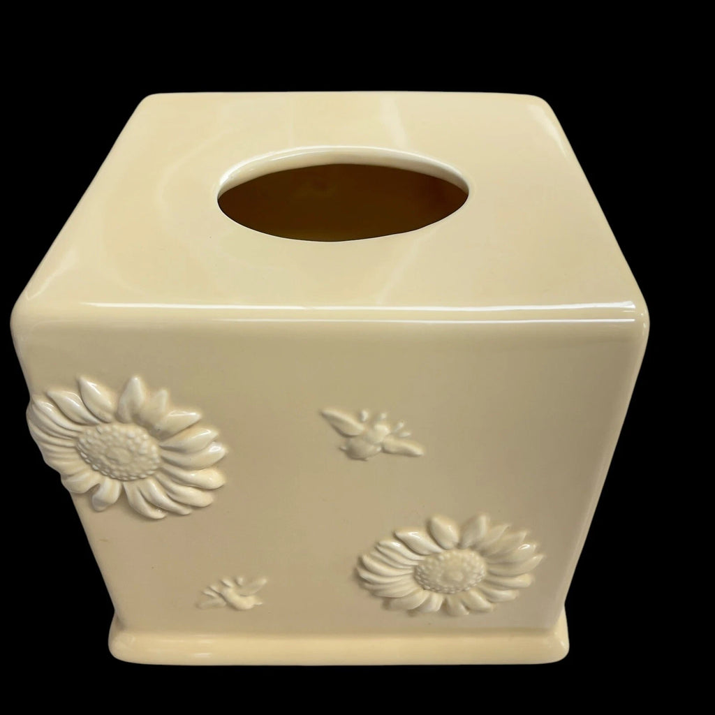 TISSUE BOX COVER Yellow Square TISSUE BOX HOLDER Flowers Bees | eBay