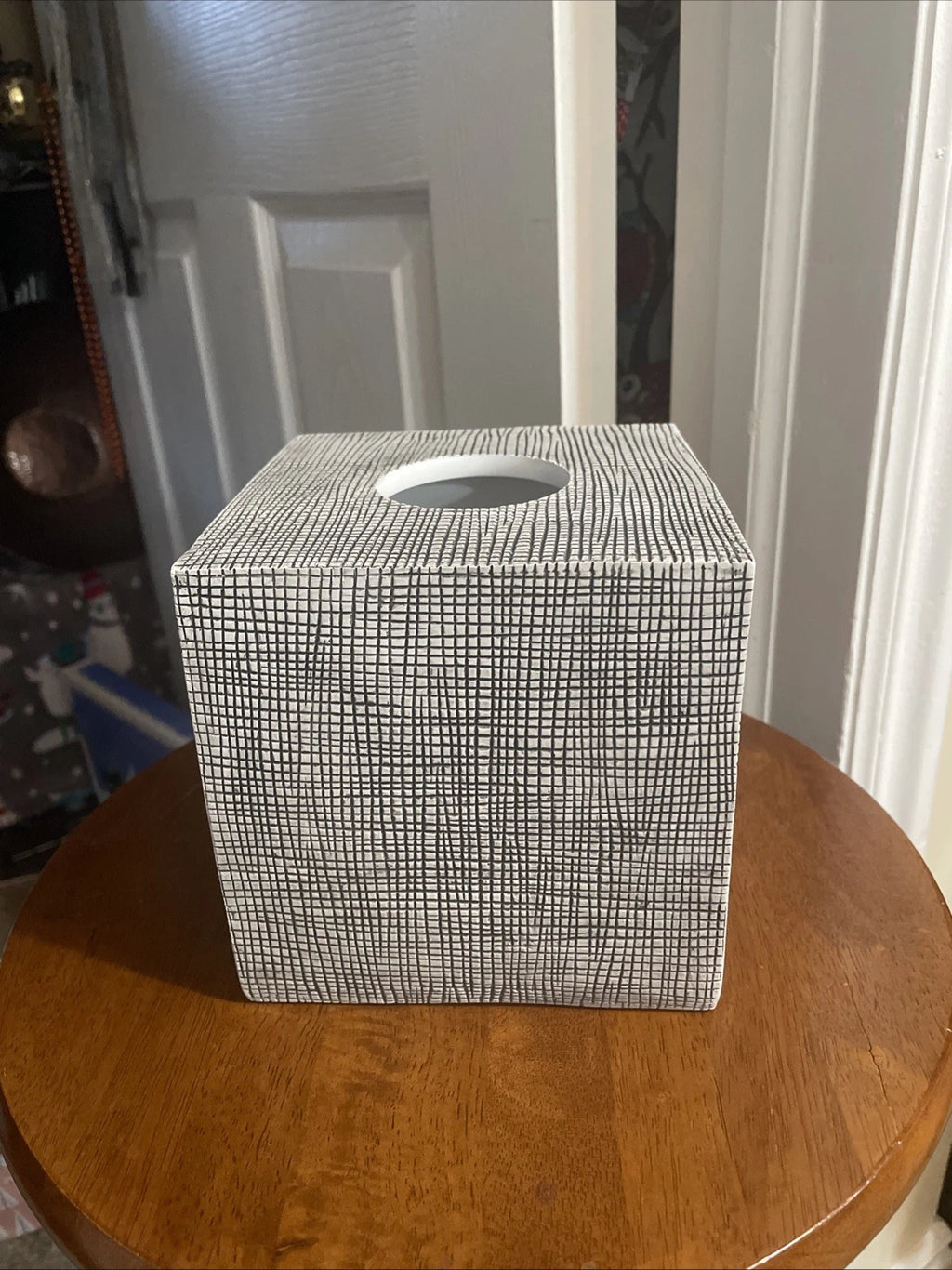 Paradigm Trends Embossed Porcelain Woven Raffia Pattern Tissue Box Cover | eBay