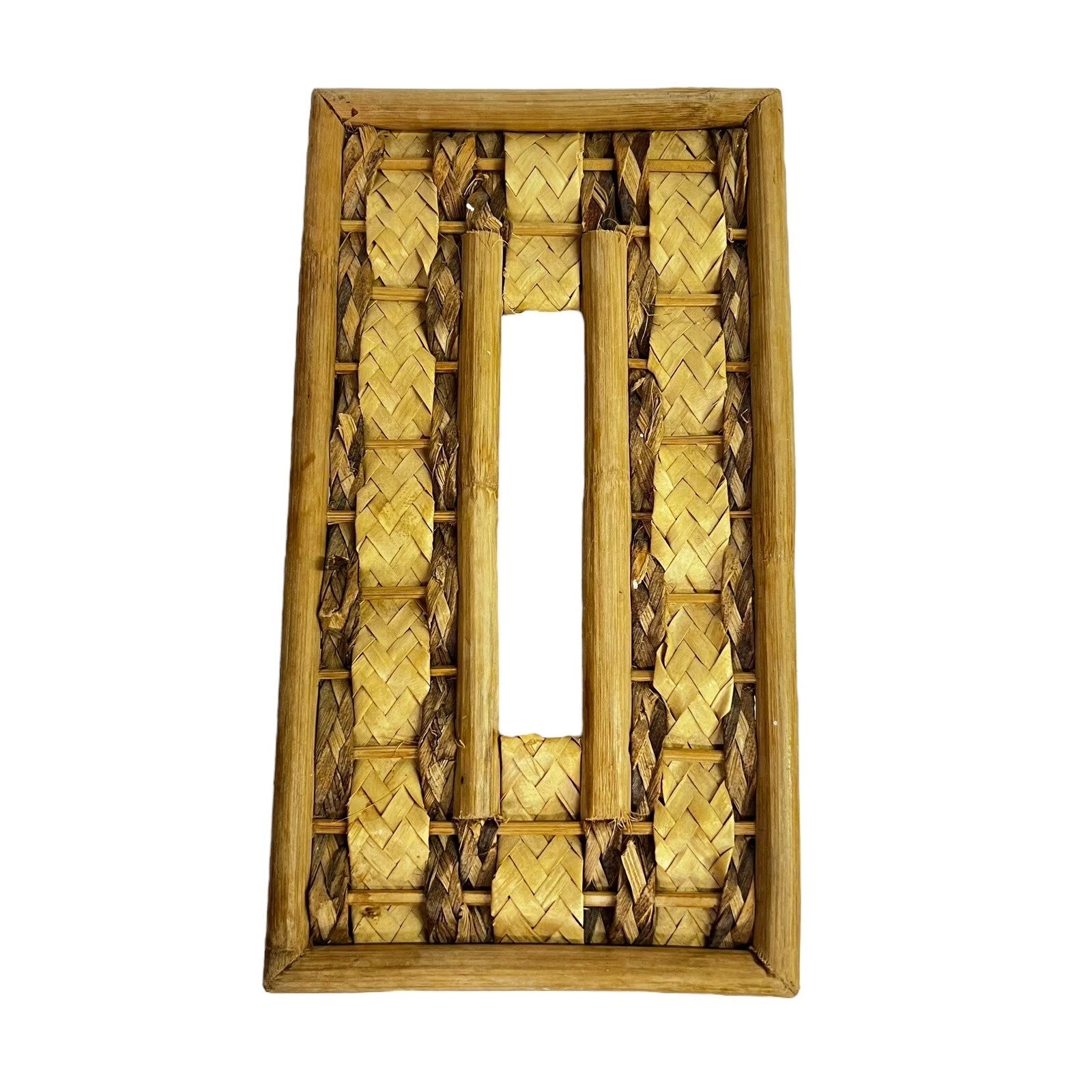 Vtg Tissue Box Cover Wicker Rattan Bamboo Holder Natural BOHO MCM Island | eBay