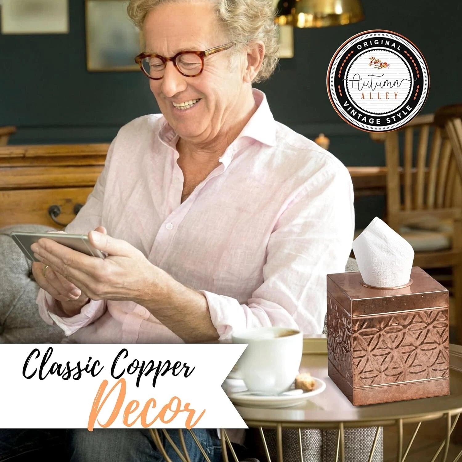 Autumn Alley Copper Tissue Box Cover Square, Copper Bathroom Accessories, Metal | eBay