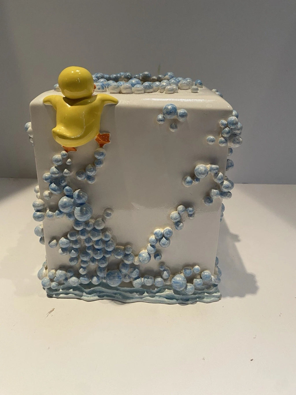 Bubbles Tissue Box Holder Bathroom Duckies Vintage Blue White | eBay