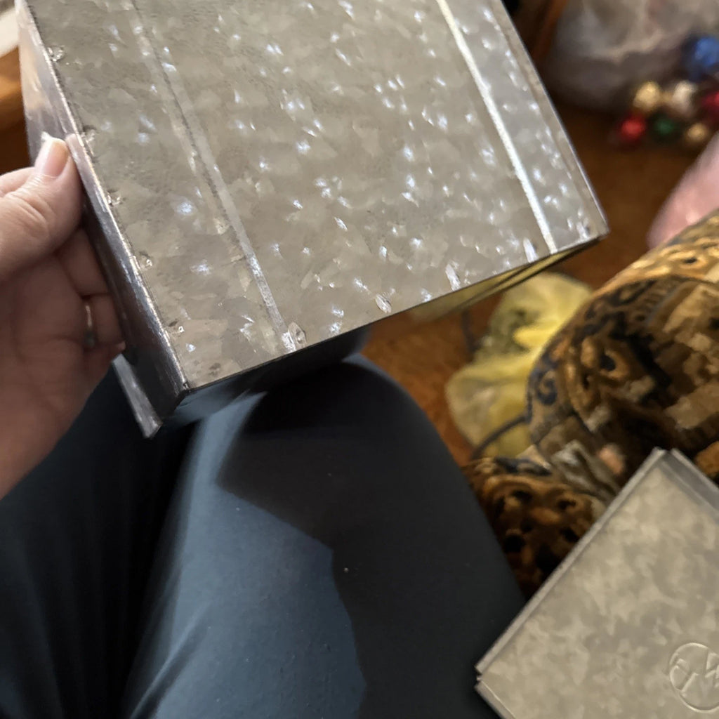 Tissue Box Cover Square Rustic Galvanized Metal Tissue Box Holder | eBay