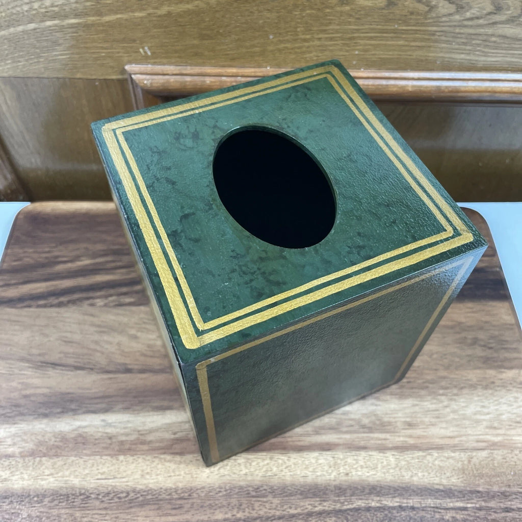 Hippo African Safari Antique Painted Print Animal Wood Green Tissue Box Cover | eBay