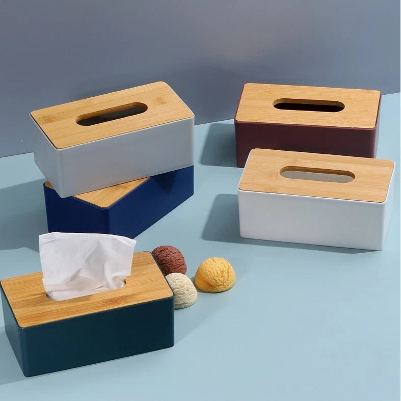 Wood Tissue Box Cover Gloves Box Holder Wooden Rectangular Tissue Box Holder | eBay