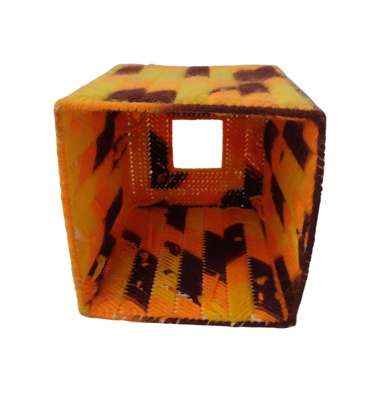 Vintage 70s Plastic Canvas Tissue Box Cover Handmade Retro | eBay