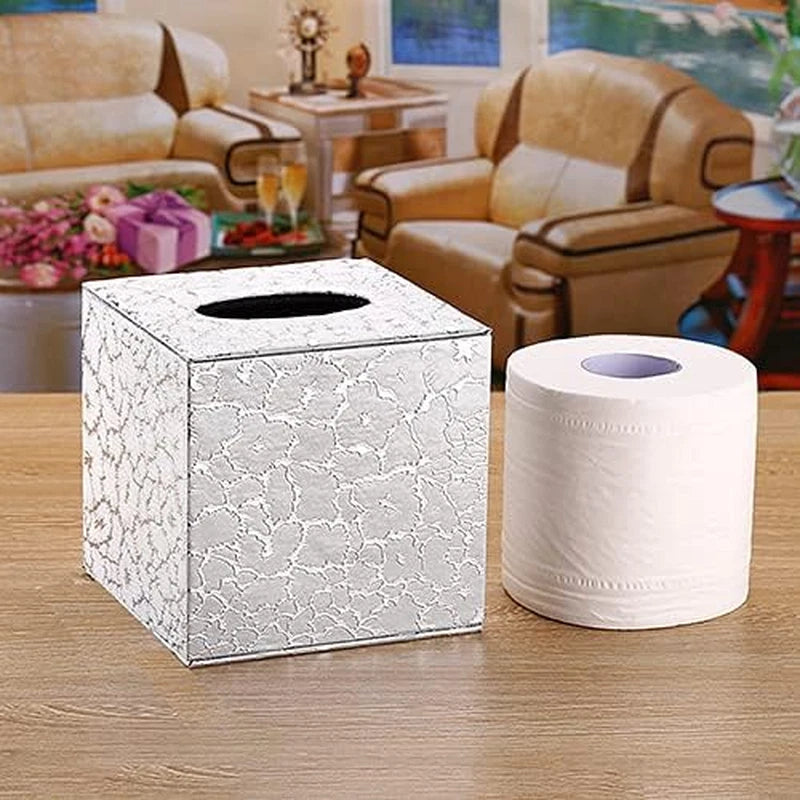 Silver Tissue Box Cover - Square Tissue Box Holder for Bathroom Accessories | eBay
