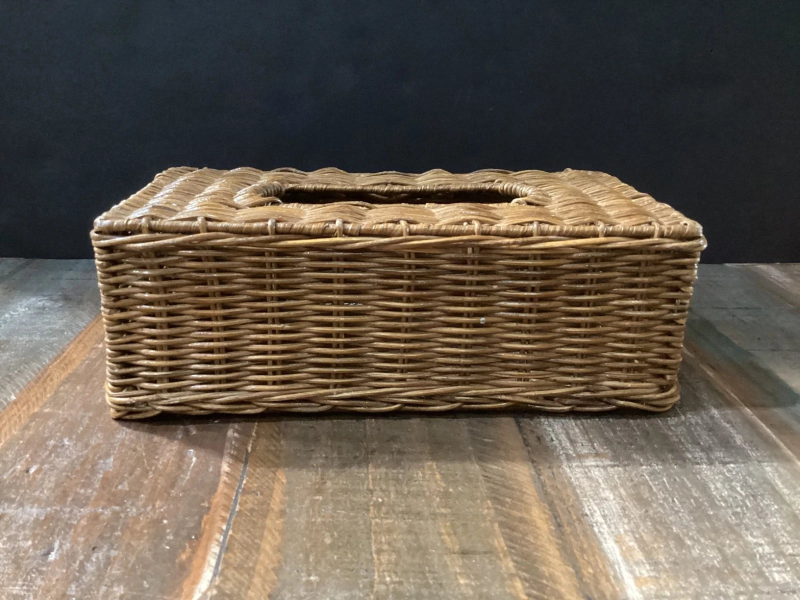 Vintage Wicker Rattan Tissue Box Cover Holder natural 10”x5.5” Boho | eBay
