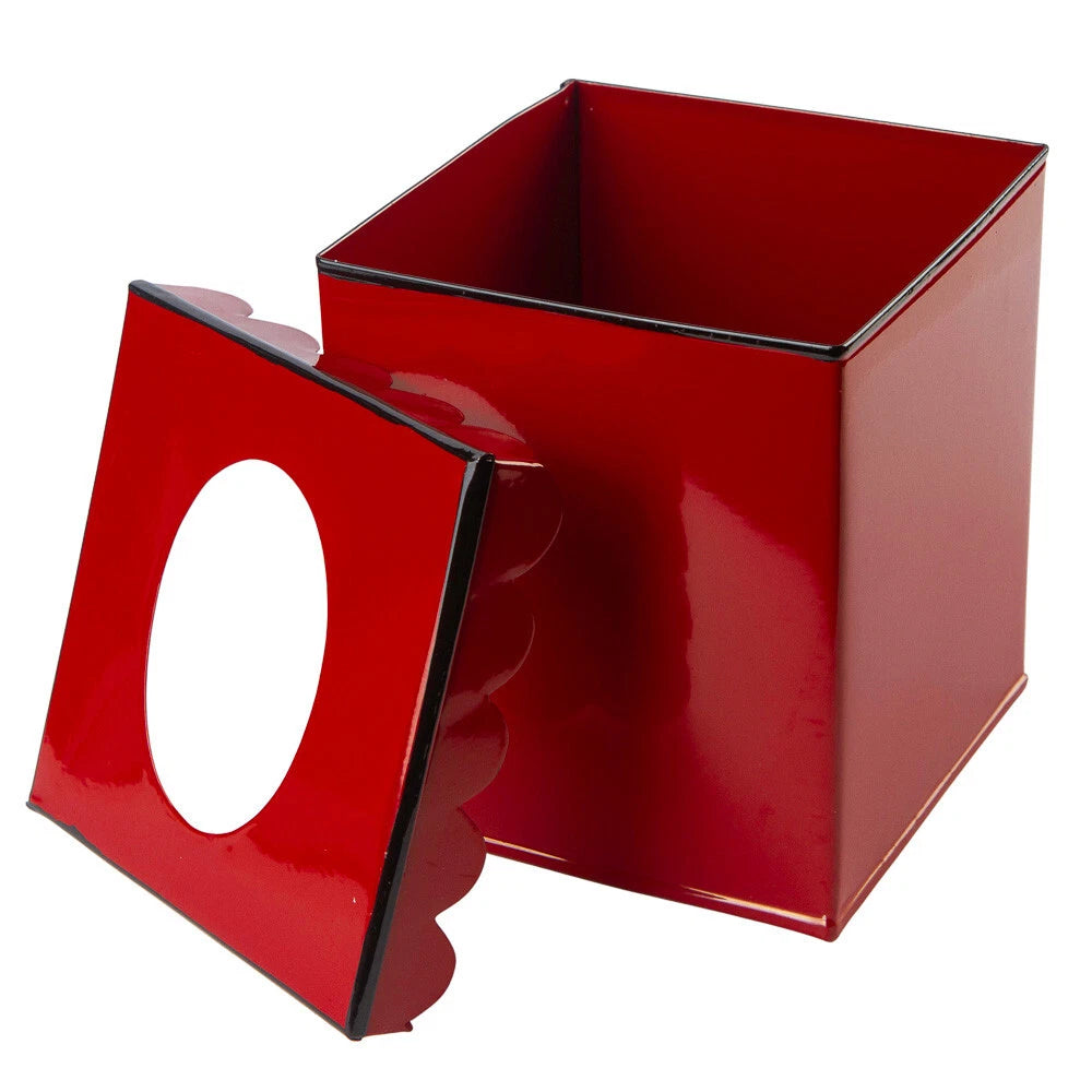 Set of 2 Red Enamel 5" Square Metal Tissue Box Covers | eBay