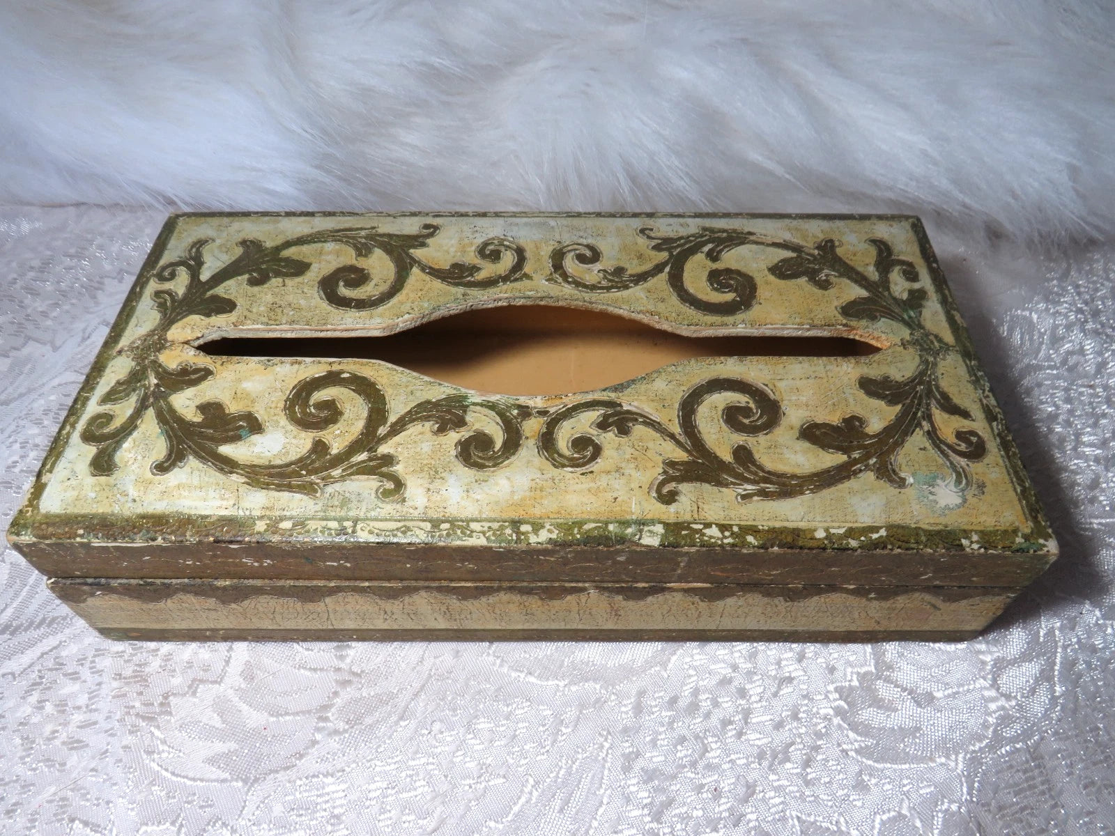 VINTAGE ITALIAN FLORENTINE FLORENTIA WOOD TISSUE BOX HOLDER DISPENSER GILT GOLD | eBay