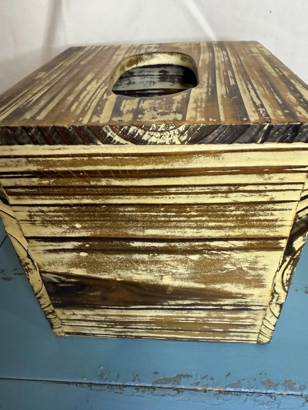 Rustic Torched Barn wood Tissue Box Cover Farm Decor | eBay