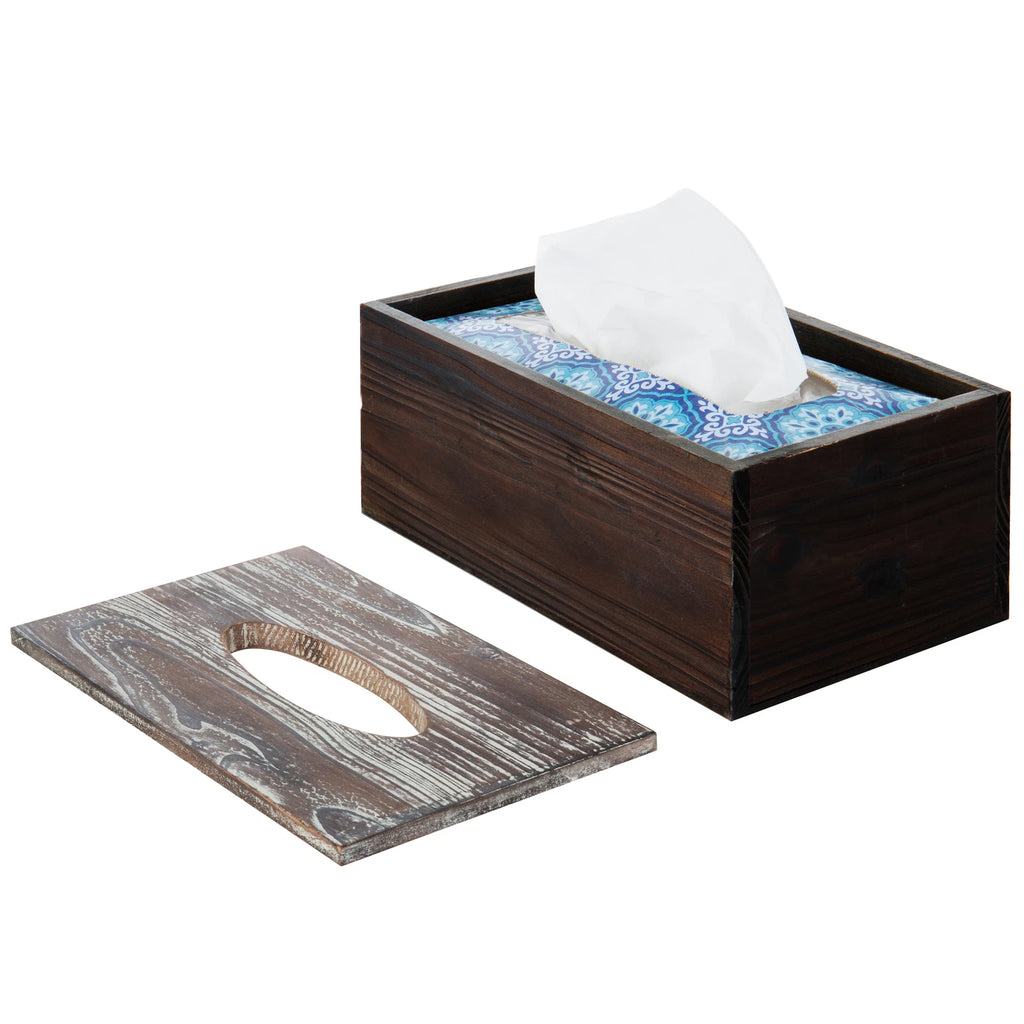 MyGift Rustic Distressed Textured Torched Wood Rectangle Tissue Box Holder Cover | eBay