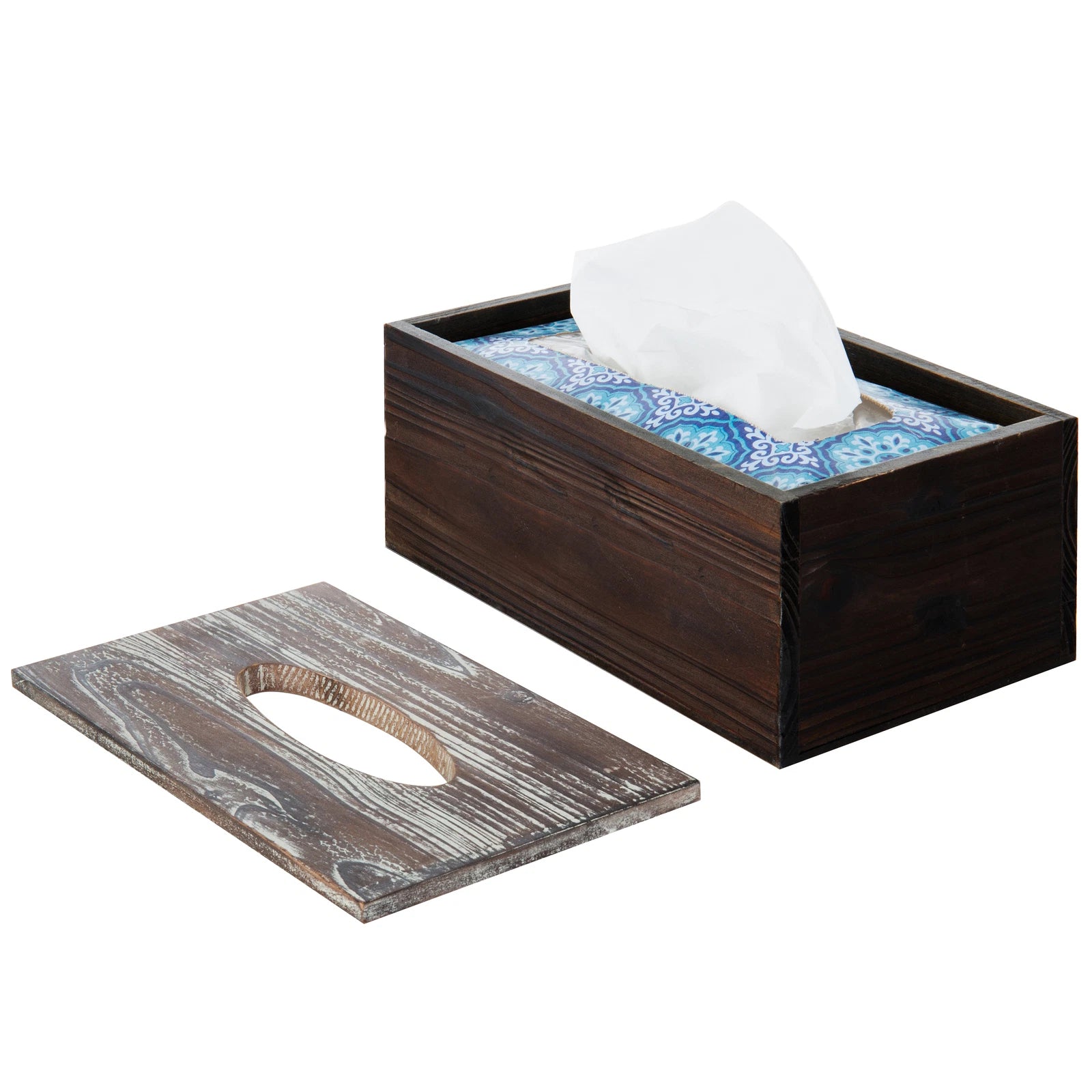 MyGift Rustic Distressed Textured Torched Wood Rectangle Tissue Box Holder Cover | eBay