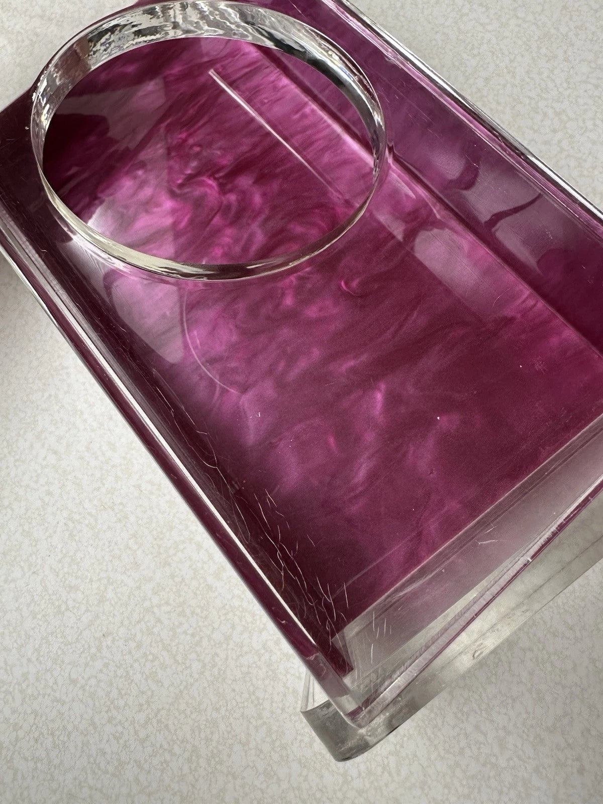 Vintage MCM Regency Thick Lucite Kleenex Cut Tissue Box Holder Acrylic pink | eBay