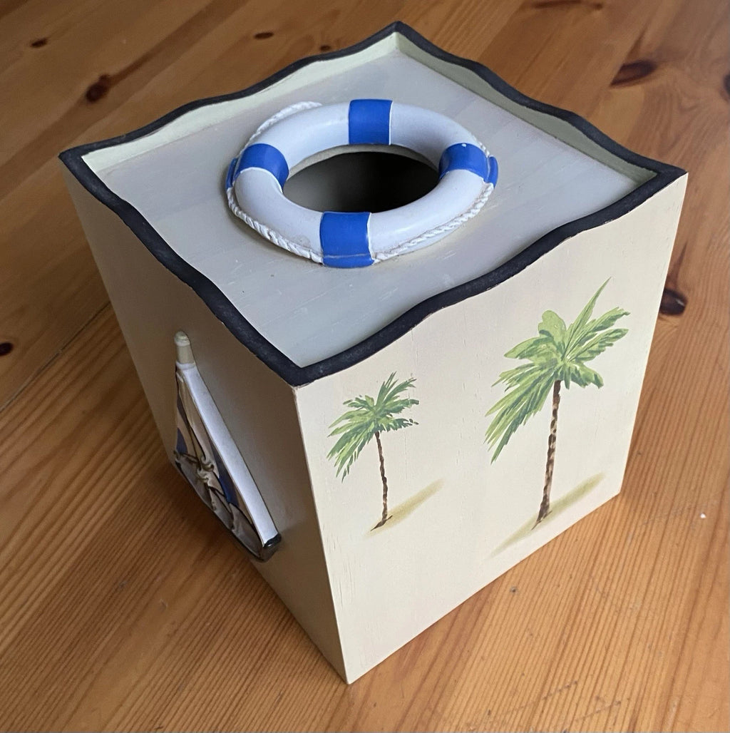 Wood Tissue Box Cover For Beach House Decor Nautical Theme | eBay