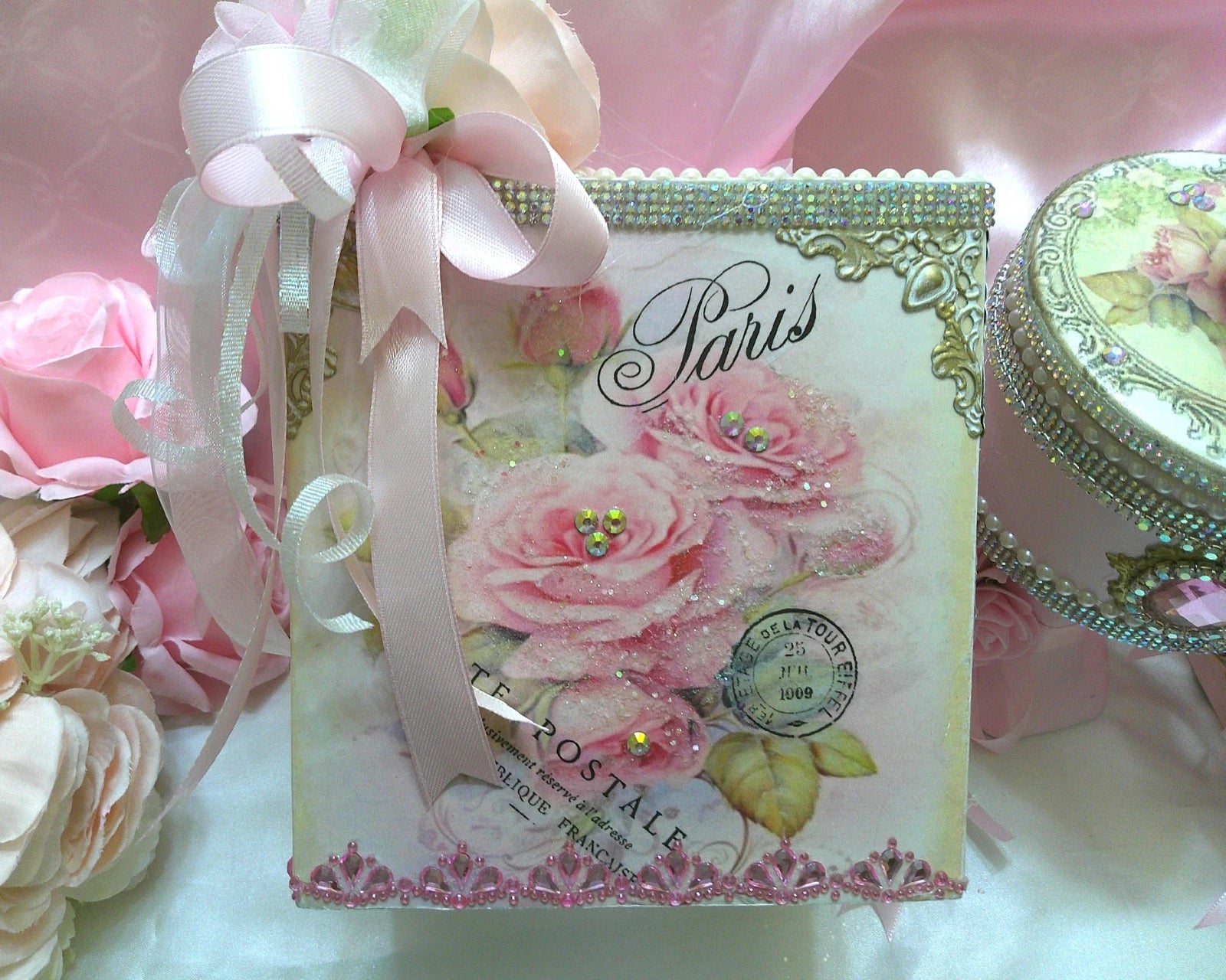 Shabby Chic Victorian Tissue Box Cover~French Inspired Design w/Rose Graphic | eBay