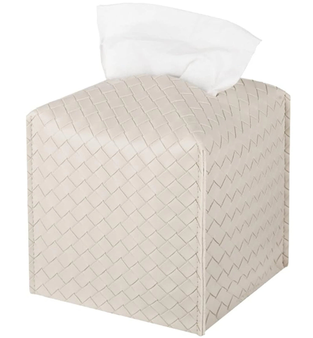 Tissue Box Cover PU Leather Tissue Holder Square Beige NEW | eBay