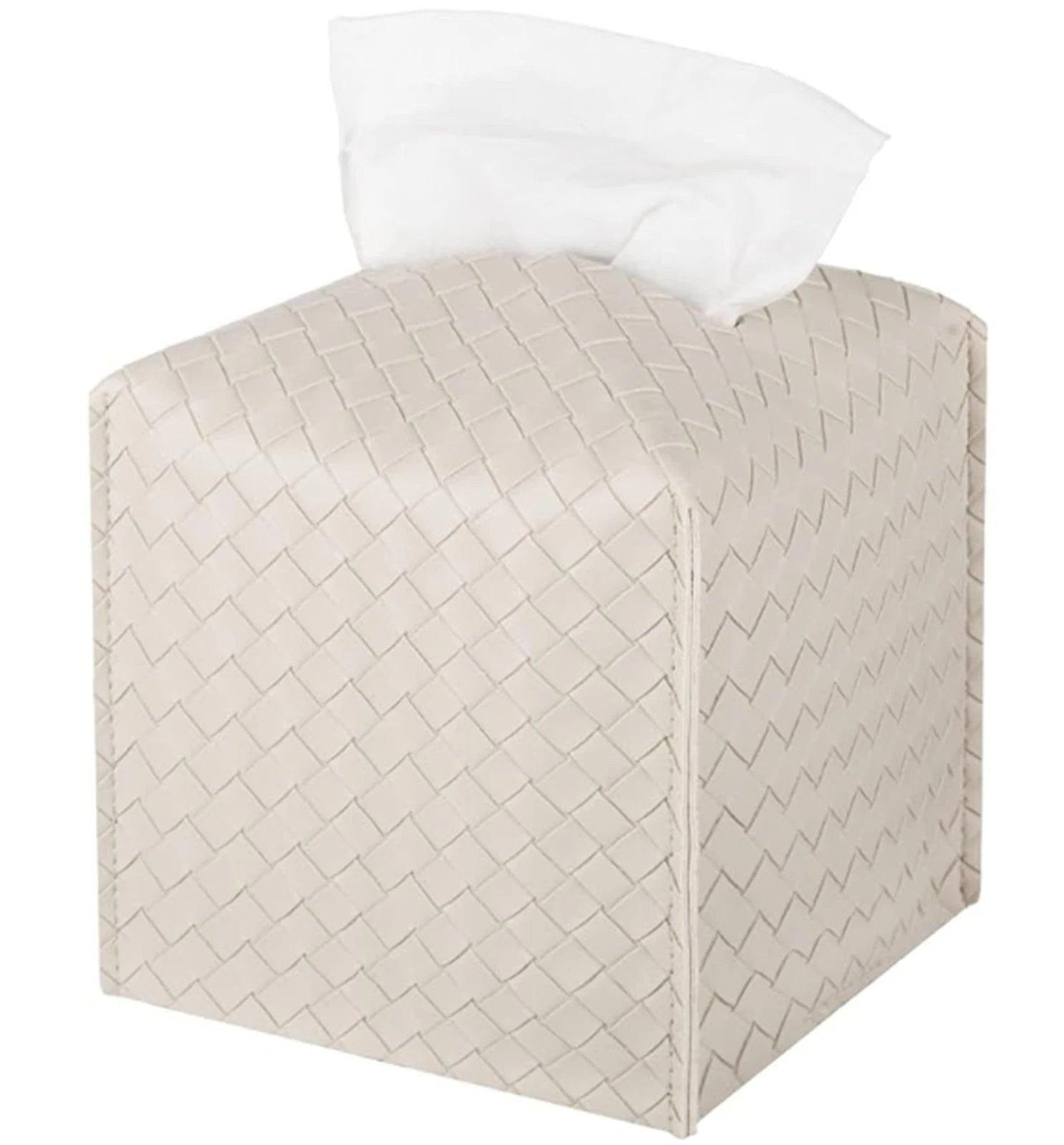 Tissue Box Cover PU Leather Tissue Holder Square Beige NEW | eBay