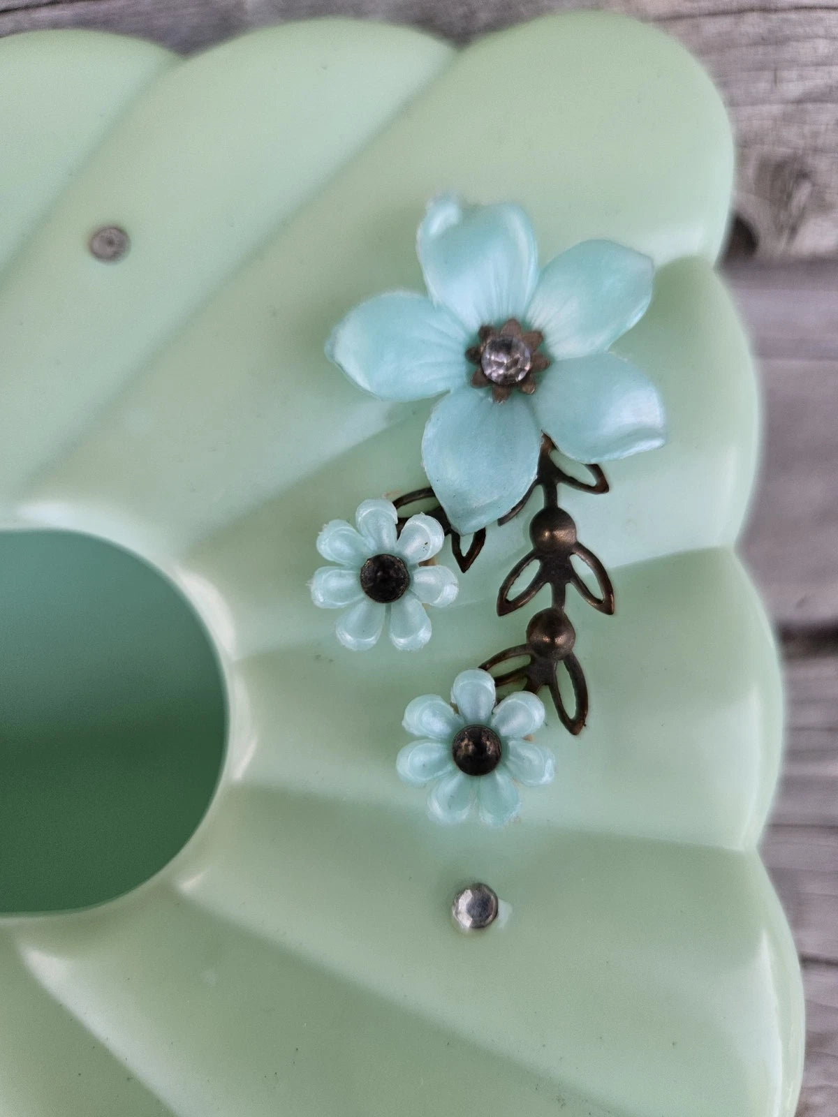 Vtg 60s Menda Co. Tissue Box Holder Cover Rectangle Mint Foam Green Floral Photo | eBay