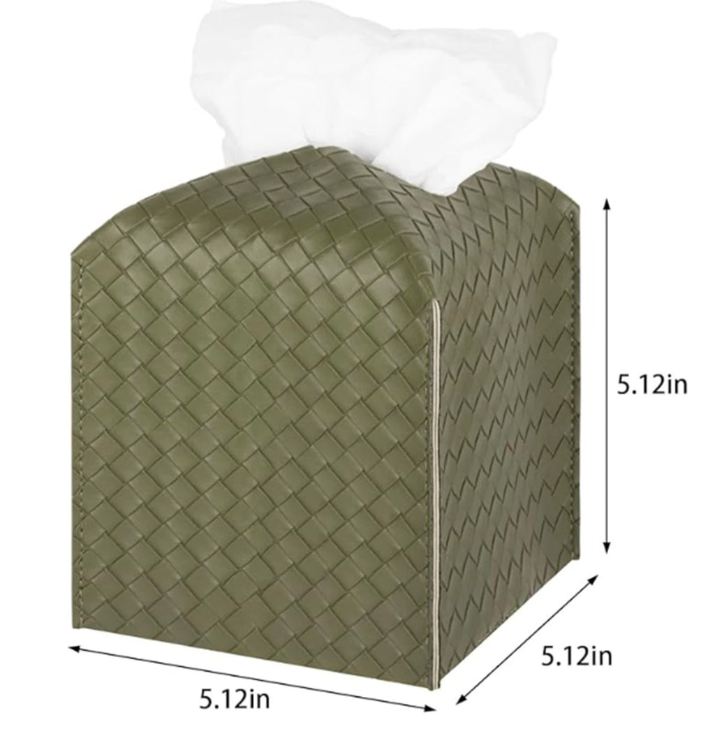 Tissue Box Cover PU Leather Tissue Holder Square Olive NEW | eBay