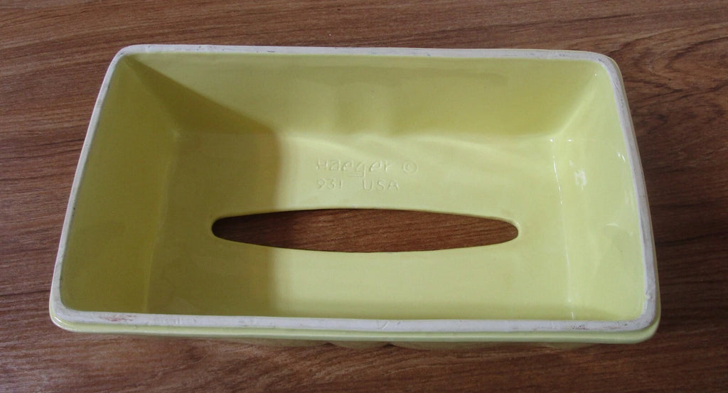 Ceramic Rectangular Tissue Box Cover by Haeger Yellow w/Darker Yellow Leaves | eBay
