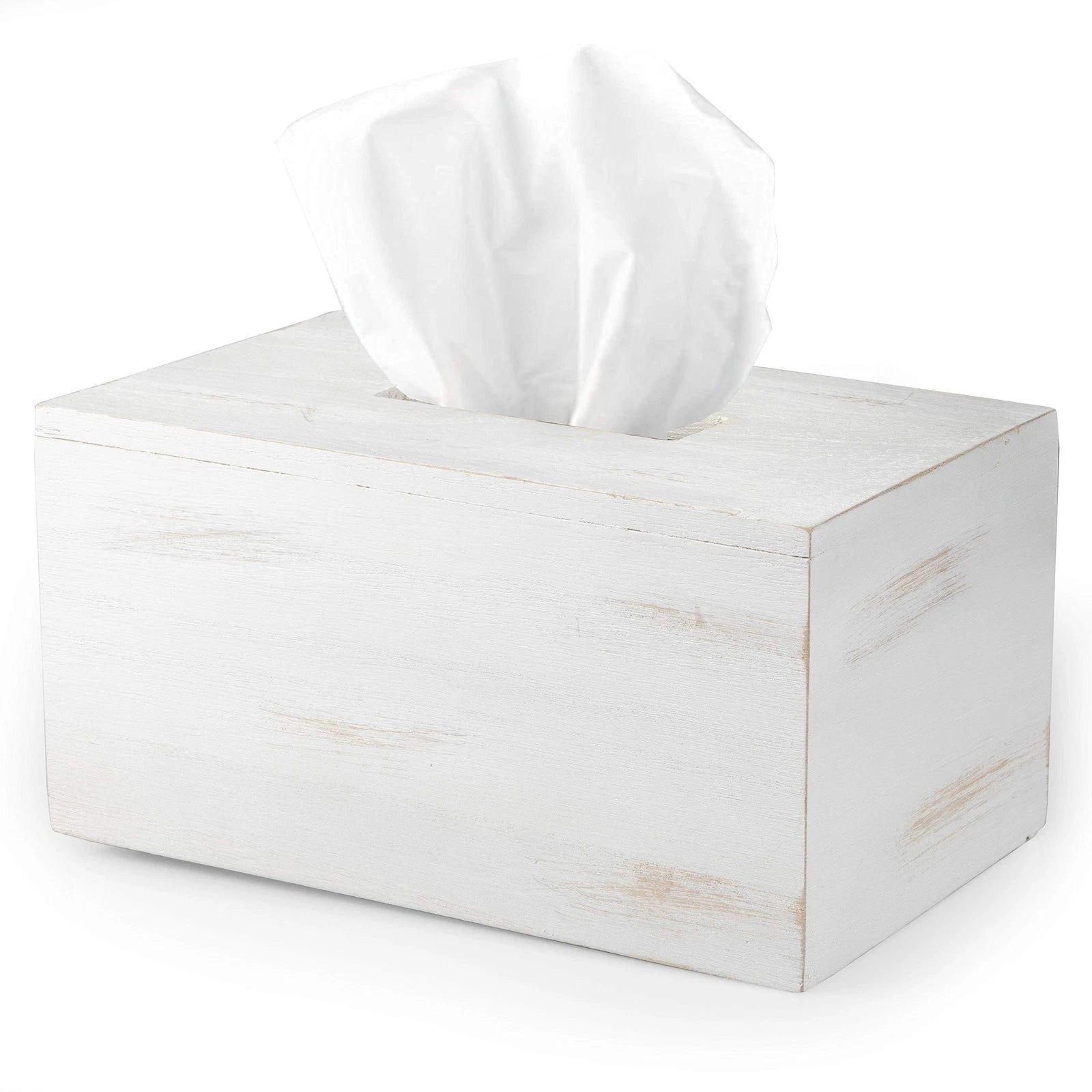 Ilyapa Wood Tissue Box Cover Rectangular - Rustic Farmhouse White Wooden | eBay