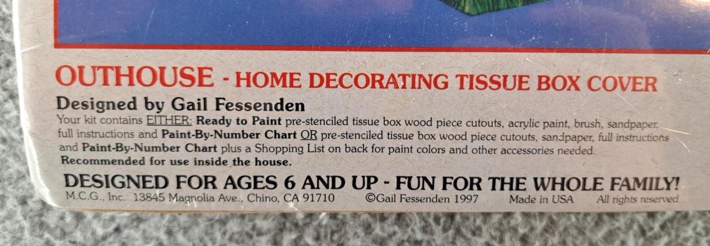 VINTAGE LOT OF 2 Simply Wood Outhouse Tissue Box Cover Build Kit 1999 USA NWT | eBay