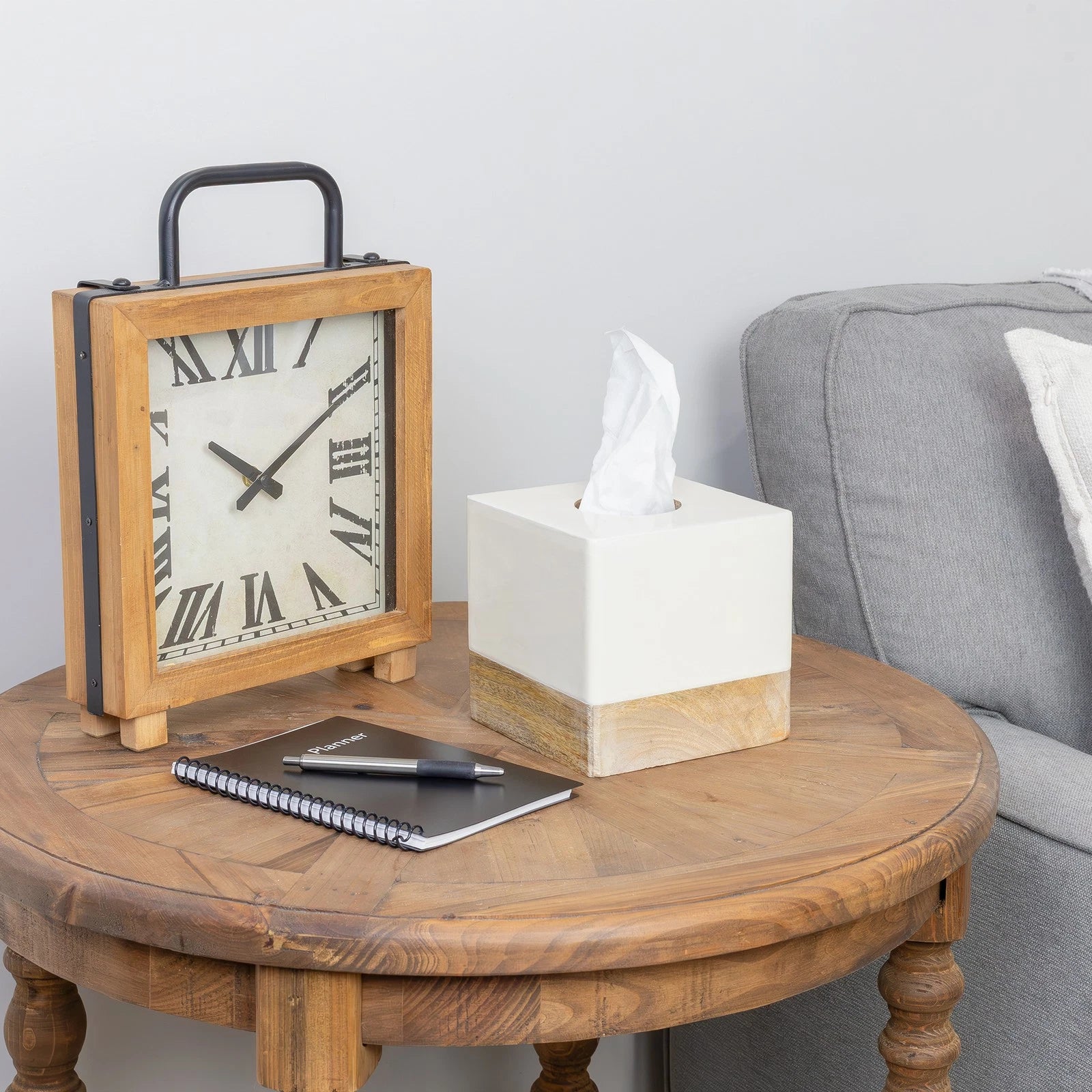 White/Mango Wood Square Tissue Box Cover; Enamel Minimalist Scandinavian Cube | eBay