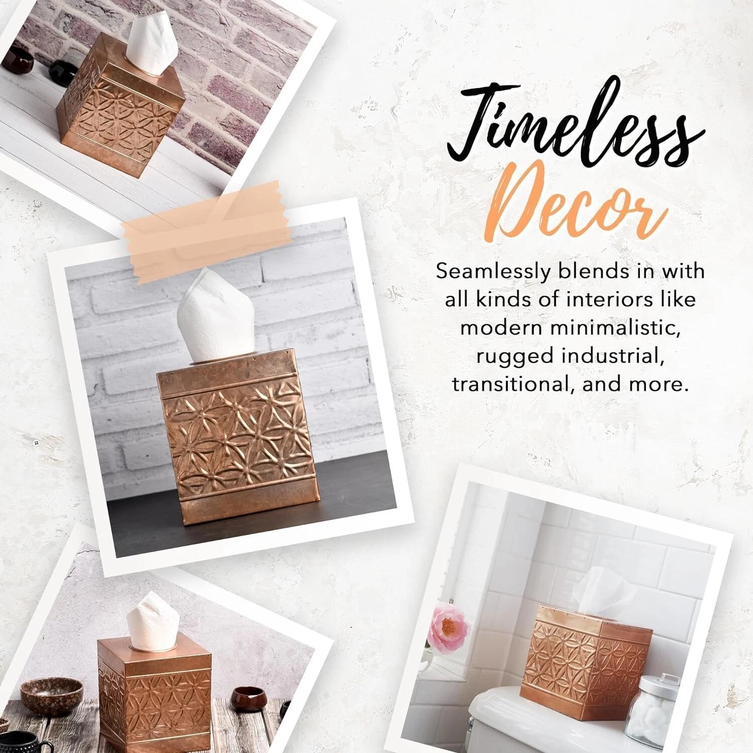 Autumn Alley Copper Tissue Box Cover Square, Copper Bathroom Accessories, Metal | eBay