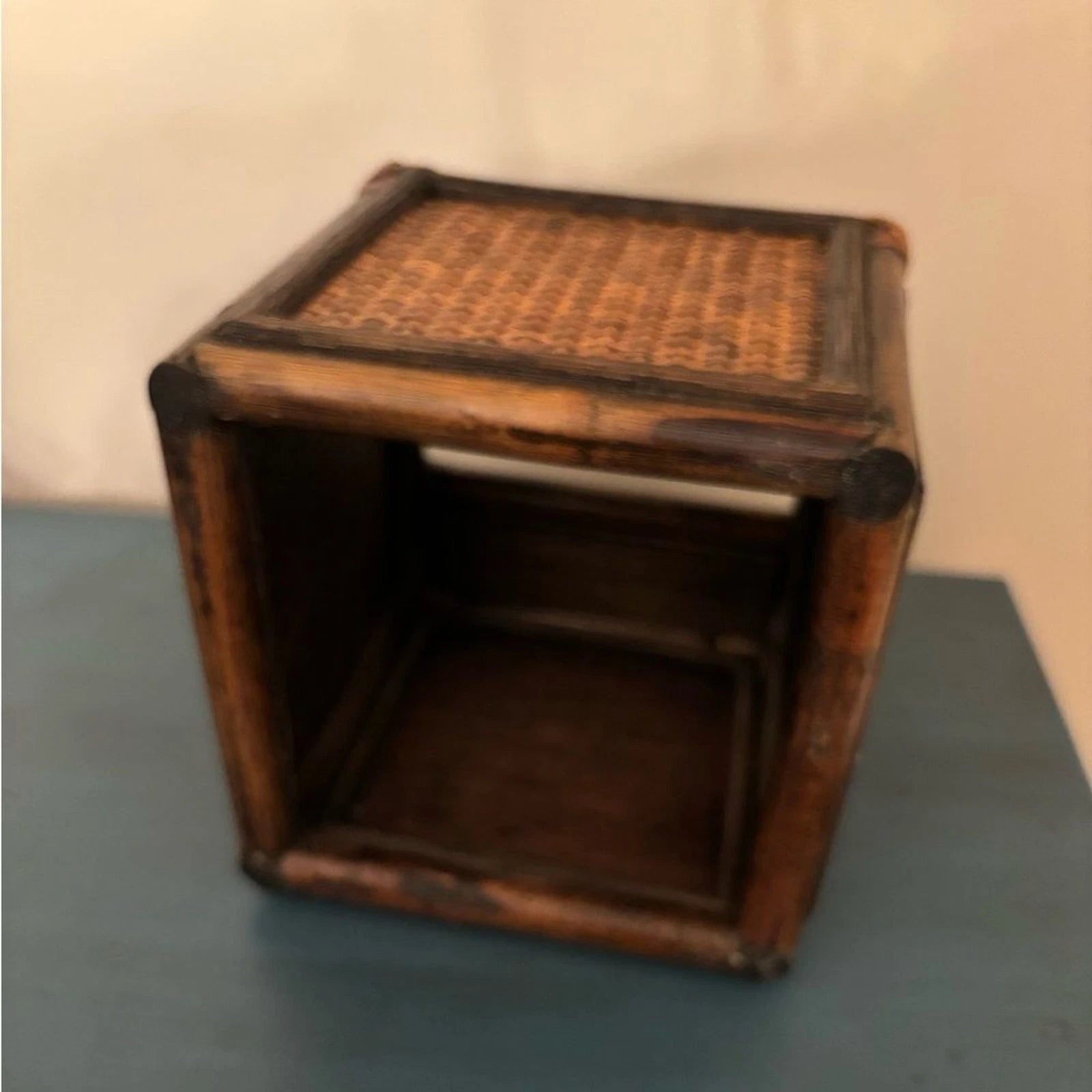 VINTAGE BAMBOO WICKER RATTAN WOVEN SQUARE TISSUE BOX COVER BATHROOM KLEENEX | eBay