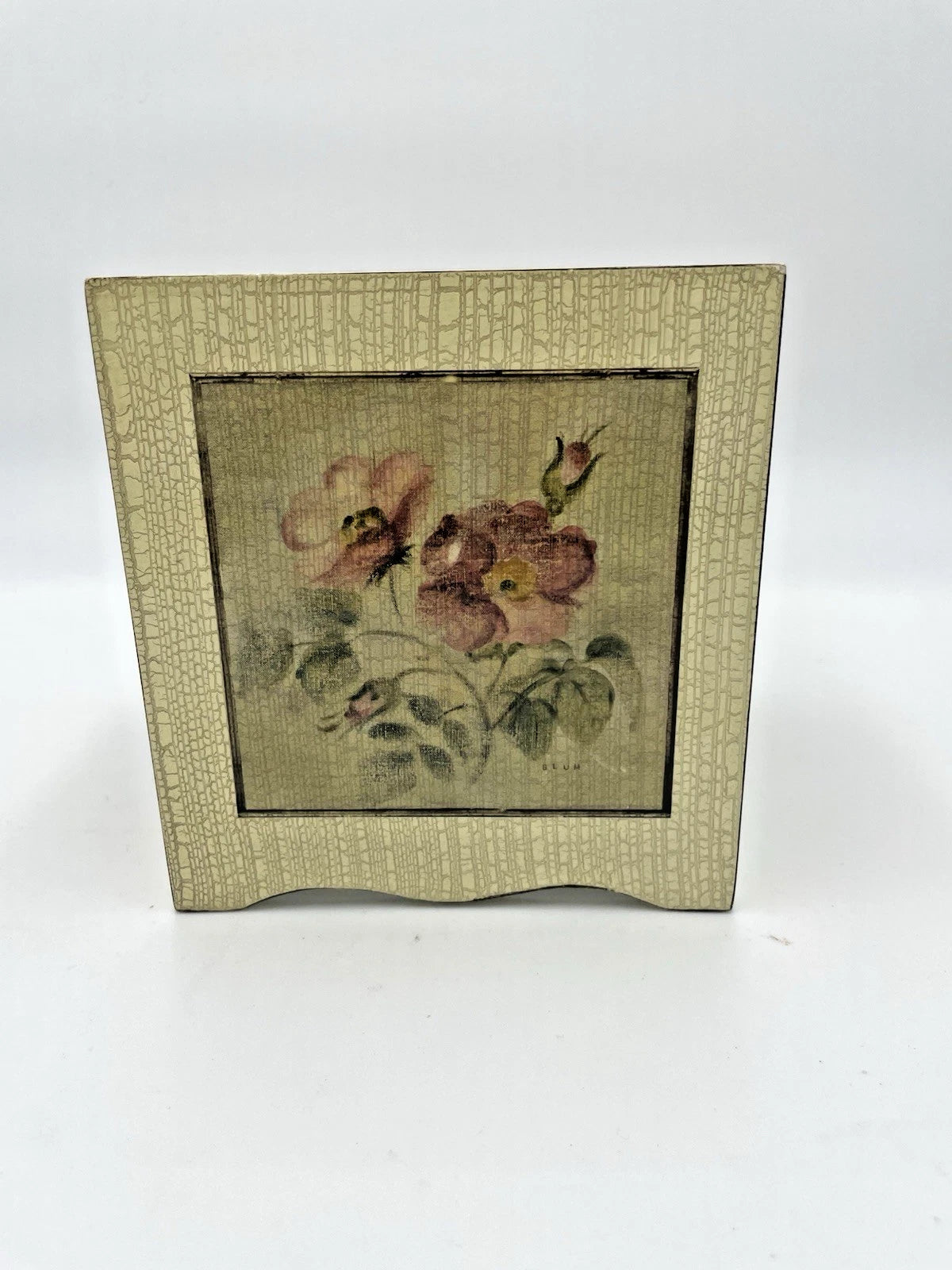 Cheri Blum Vintage Antique Rose Wood Tissue Box Cover Holder | eBay