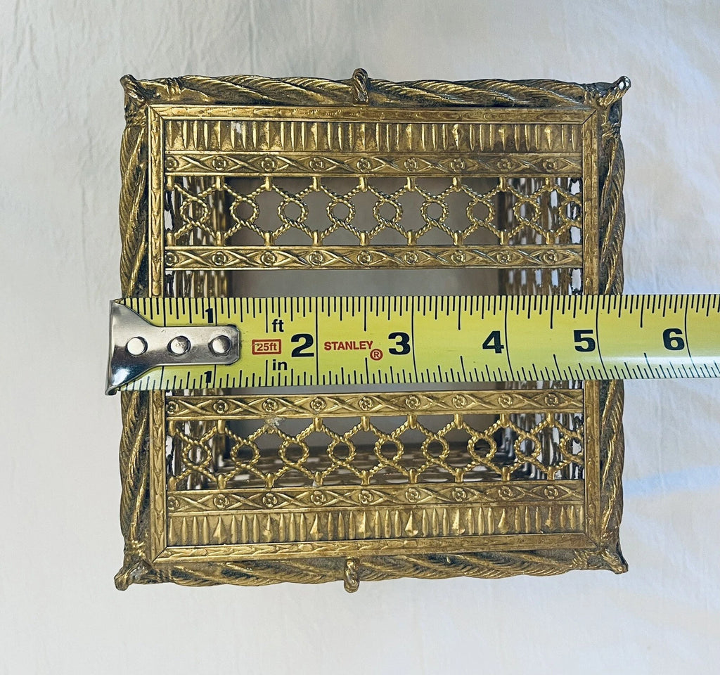 Vintage Brass Filigree Tissue Box Cover Hollywood Regency Metal Kleenex Holder | eBay