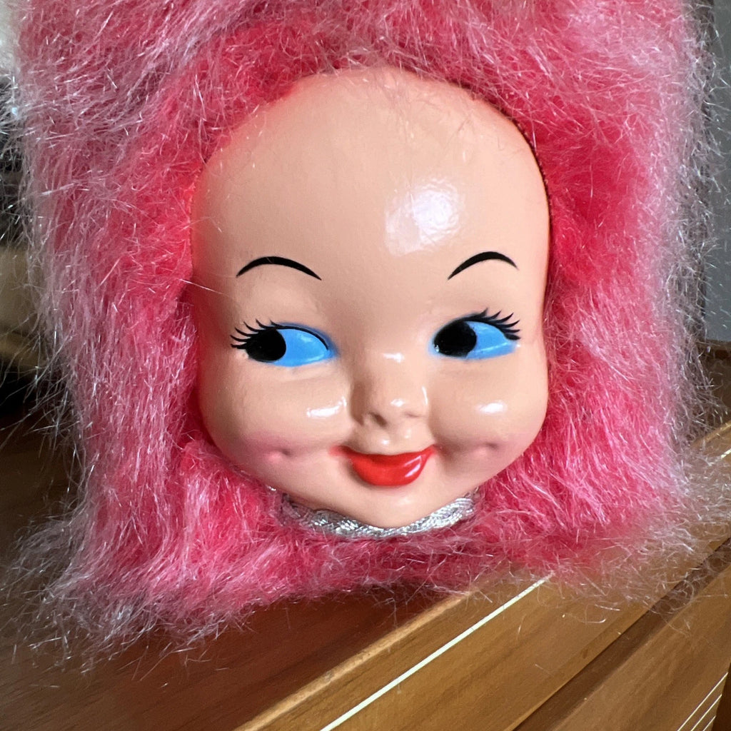 Vintage 1970s Dimple Doll Tissue Box Cover Holder Red White Hair Grandma Boho | eBay