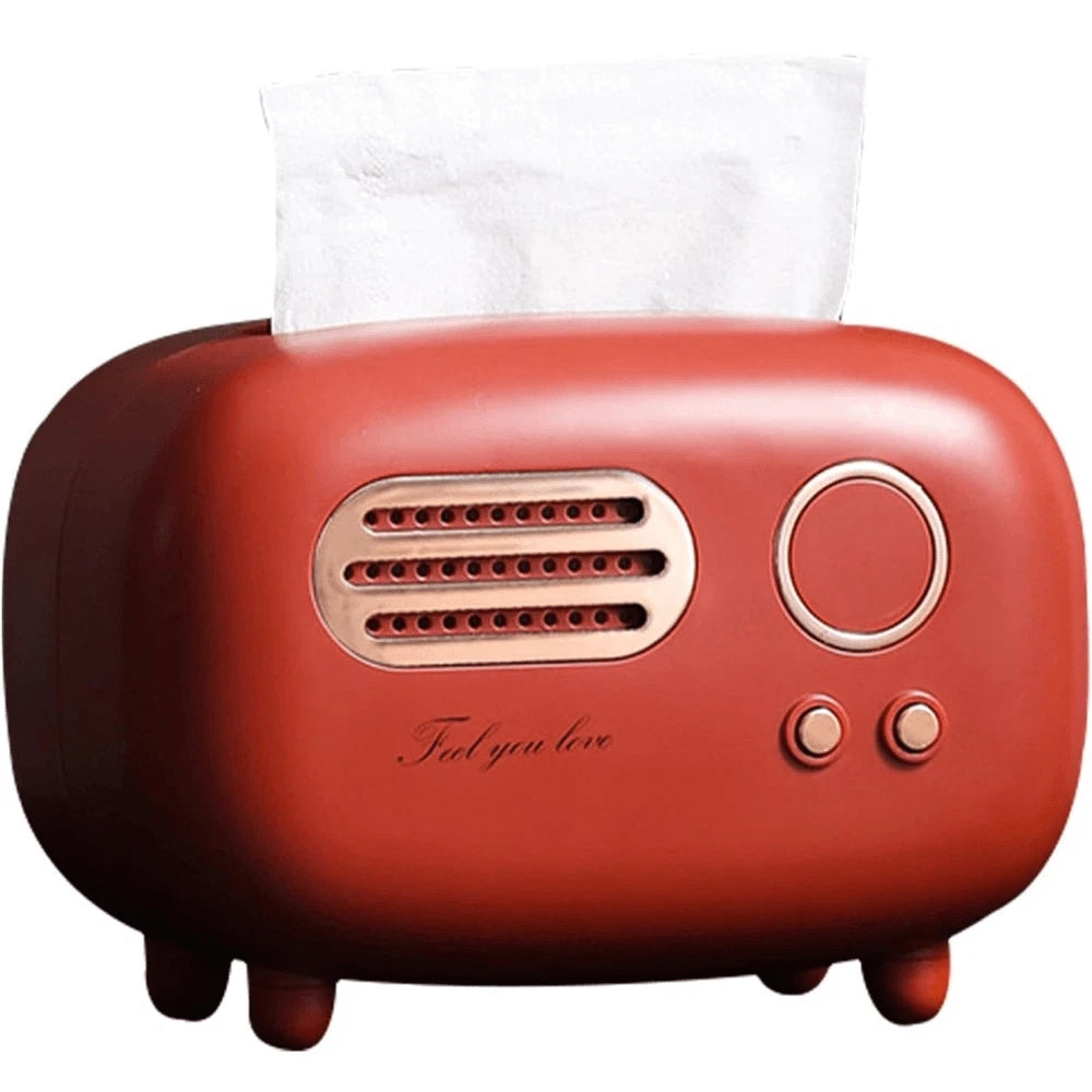 Tissue Cover Box Retro Radio Shape Tissue Box Holder Plastic Orange Red Gold | eBay