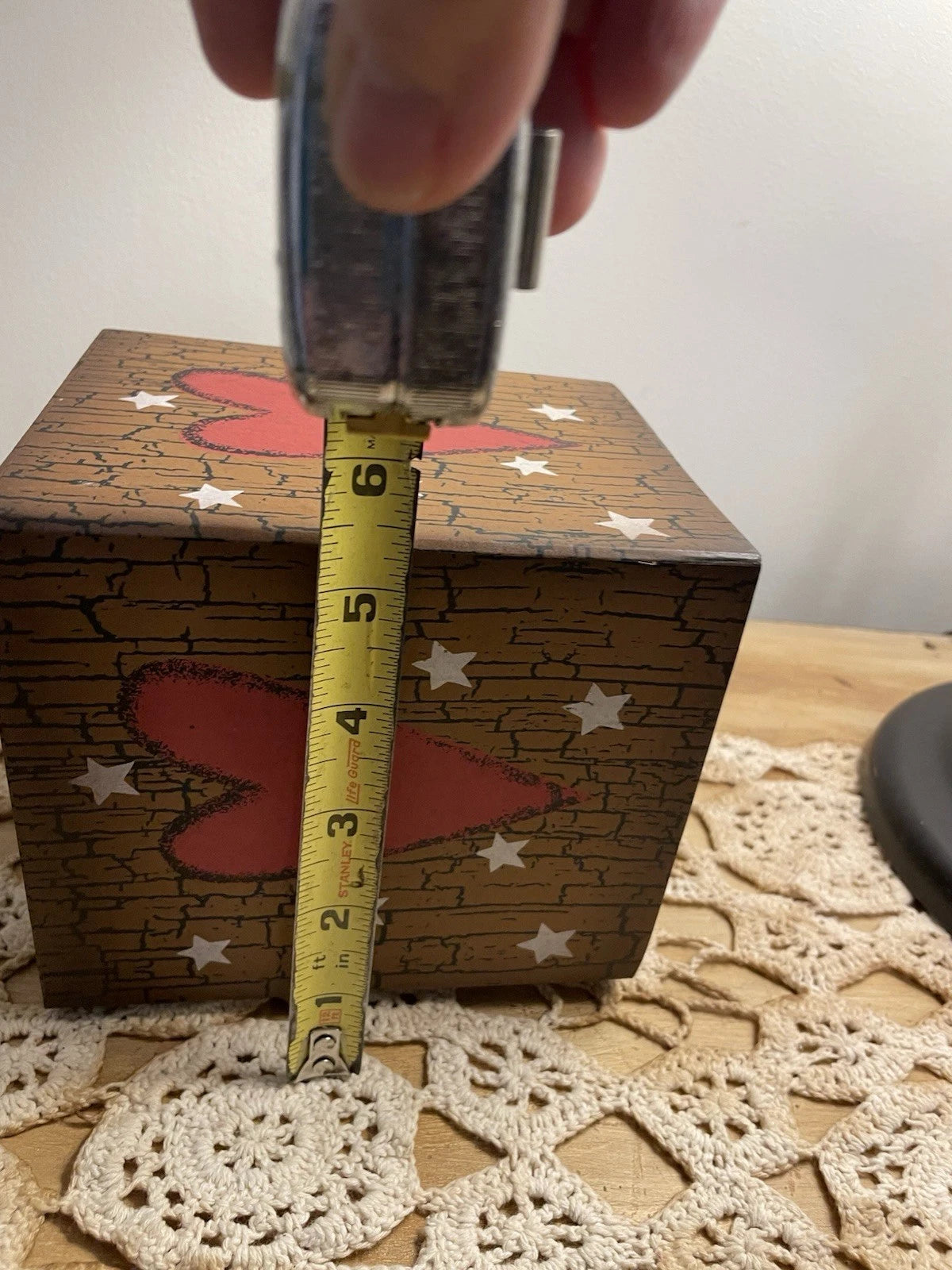 Primitive Country Tissue Box Cover Primitive Hearts Stars Preowned | eBay