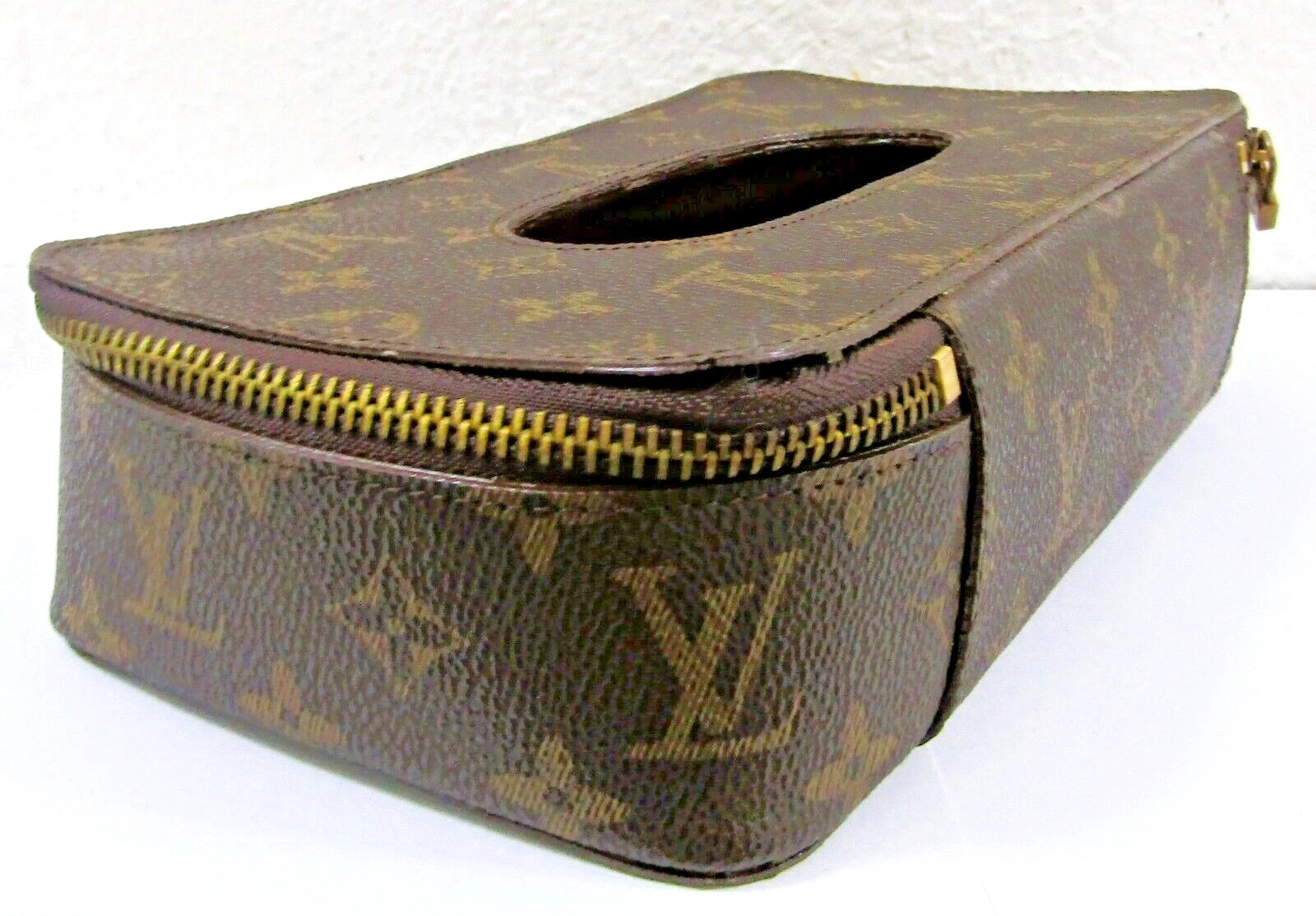 Louis Vuitton Monogram Leather Zippered Tissue Holder Box | eBay