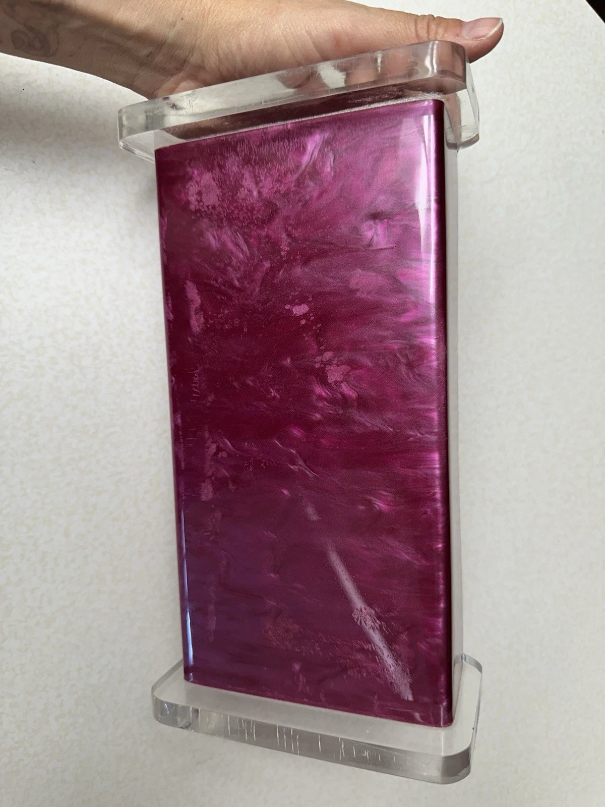 Vintage MCM Regency Thick Lucite Kleenex Cut Tissue Box Holder Acrylic pink | eBay