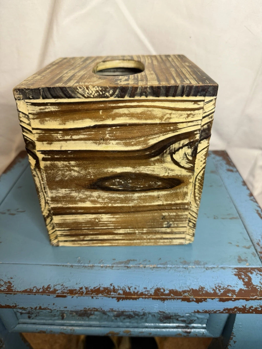 Rustic Torched Barn wood Tissue Box Cover Farm Decor | eBay