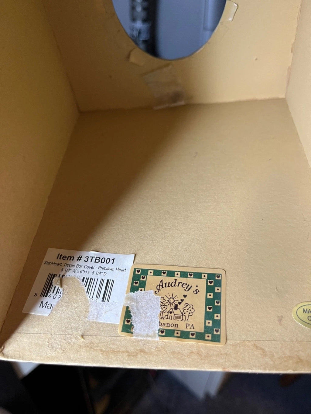 Primitive Country Rustic Decor Board Tissue Box Cover Hearts Stars 6" | eBay