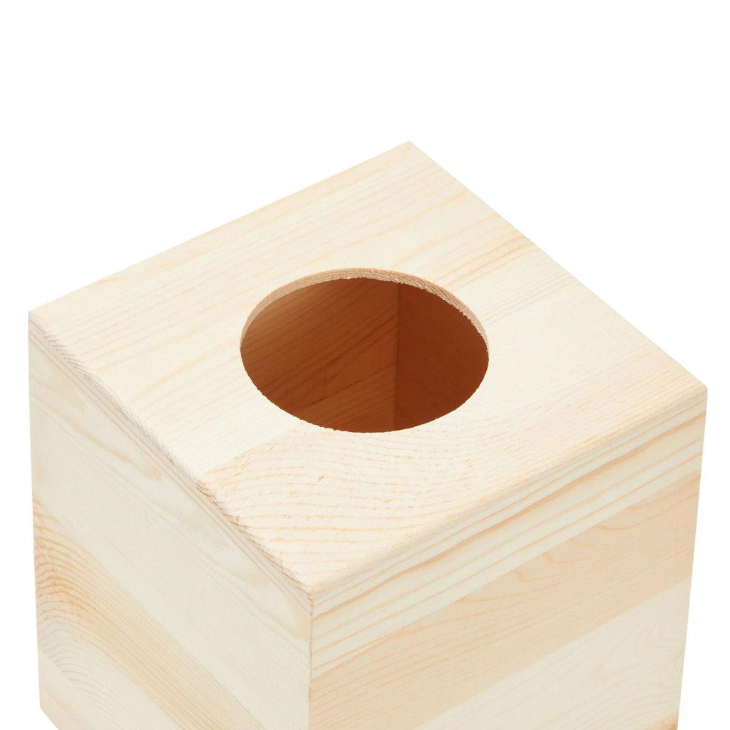 Unfinished Wood Tissue Box Cover, Square Wooden Holder with Slide Out Bottom | eBay